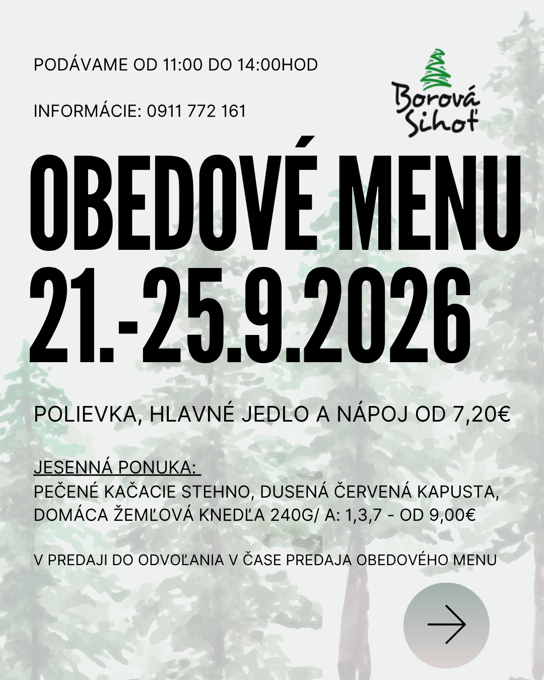 Obedov&eacute; menu